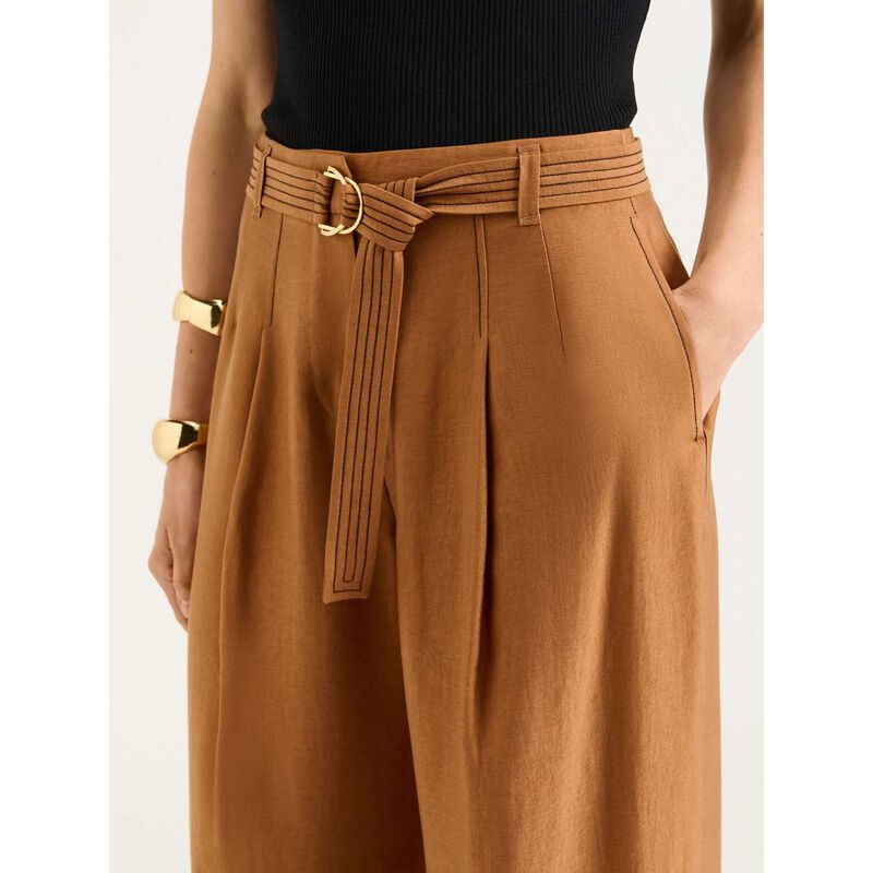 Veronika Maine Washer Lyocell Straight Leg Belted Straight Leg Pant image number 2